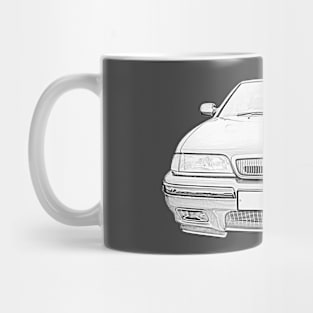 Rover 200 1990s British classic car monochrome Mug